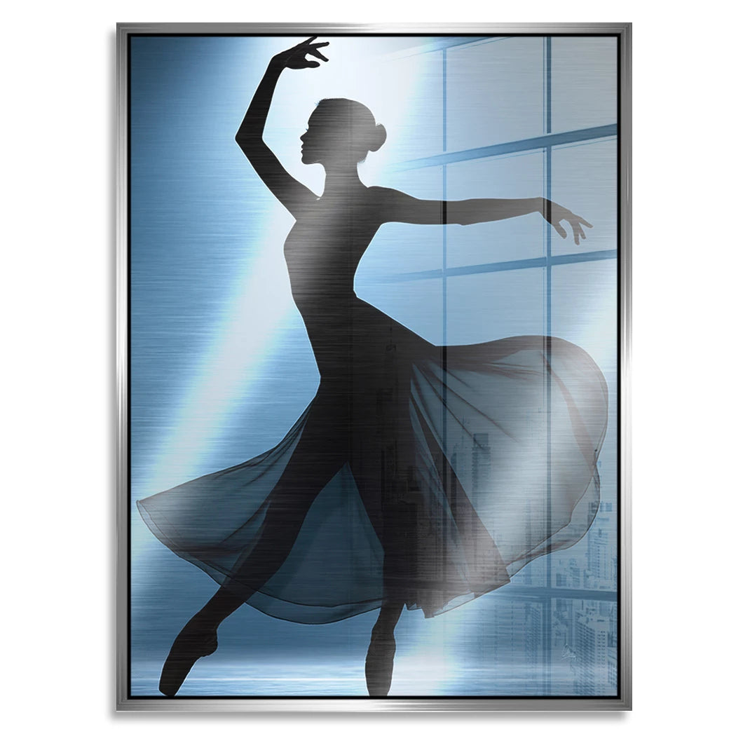 Ballerina Lichttanz Aluminiumbild gebürstet