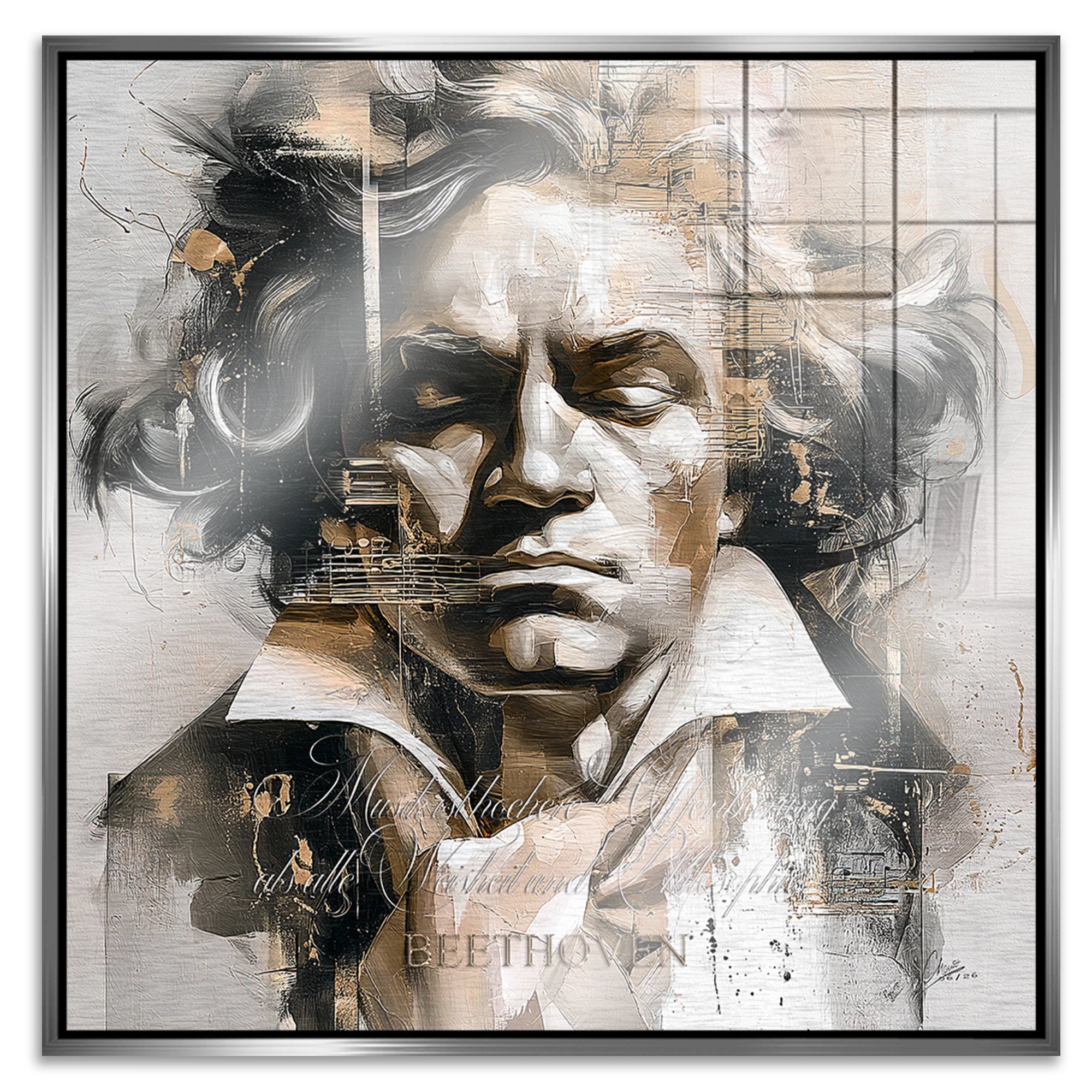 Beethoven Opus Aluminiumbild gebürstet