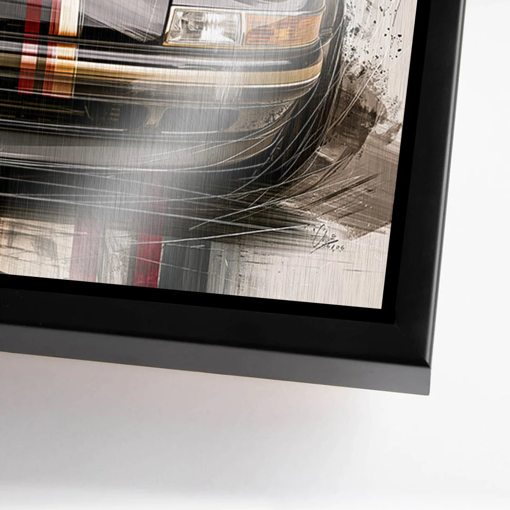 Porsche 911 Black Line Aluminiumbild gebürstet