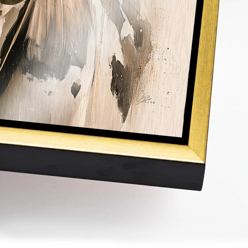 Goldblüten Kuh Aluminiumbild gebürstet