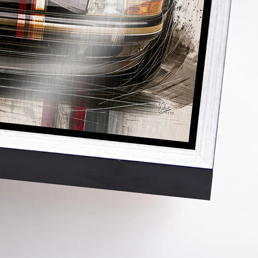 Porsche 911 Black Line Aluminiumbild gebürstet