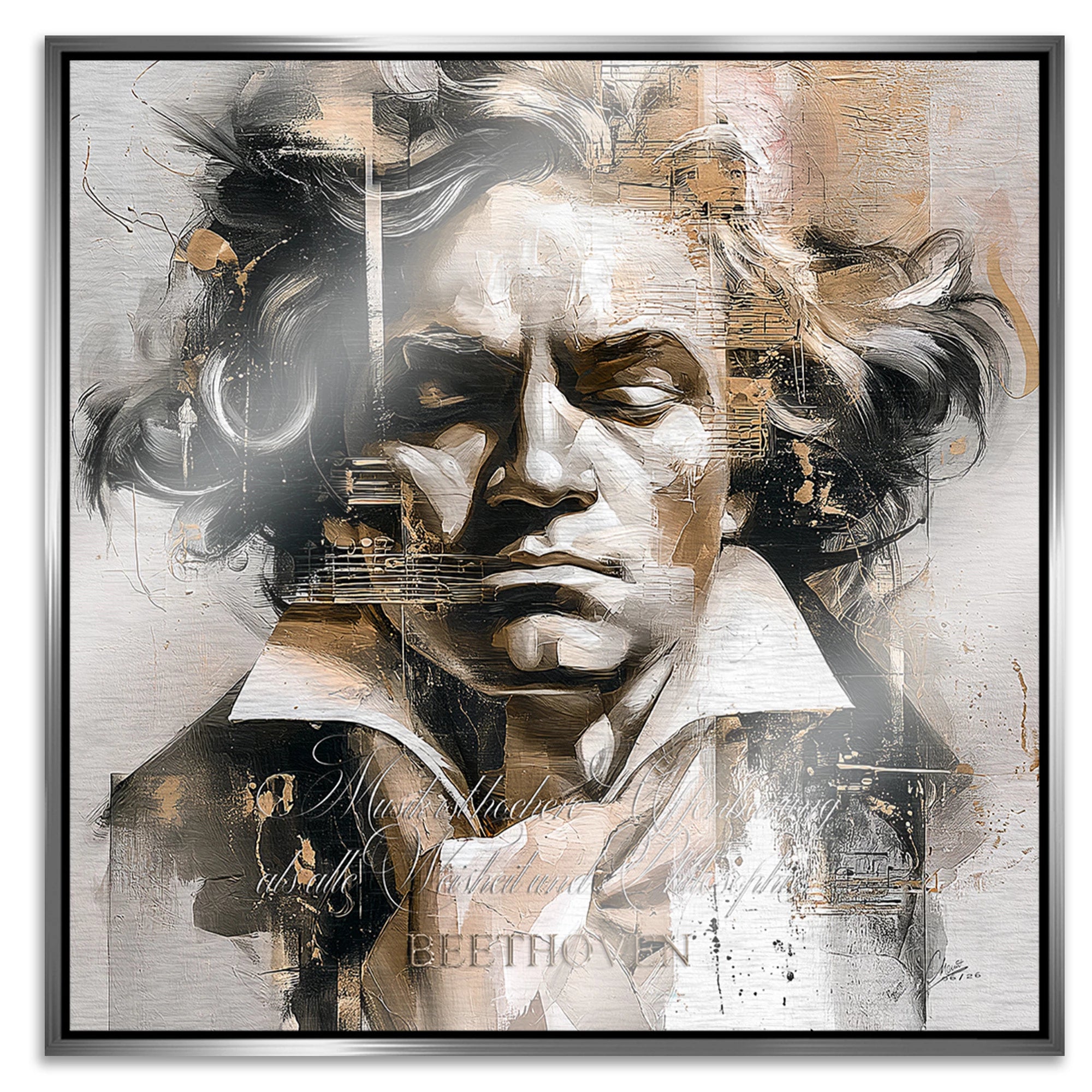 Beethoven Opus Aluminiumbild gebürstet