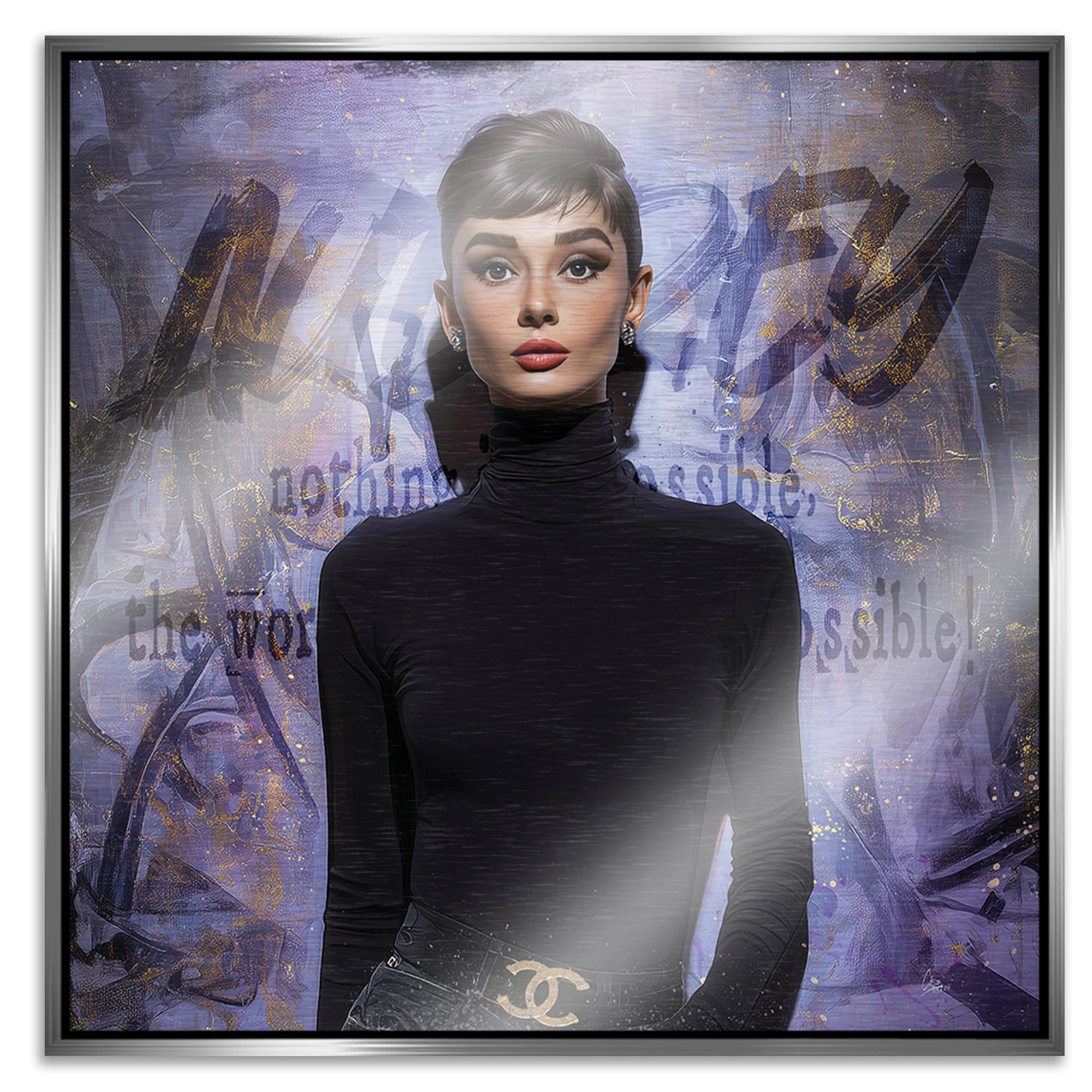 Audrey Hepburn Impossible Aluminiumbild gebürstet