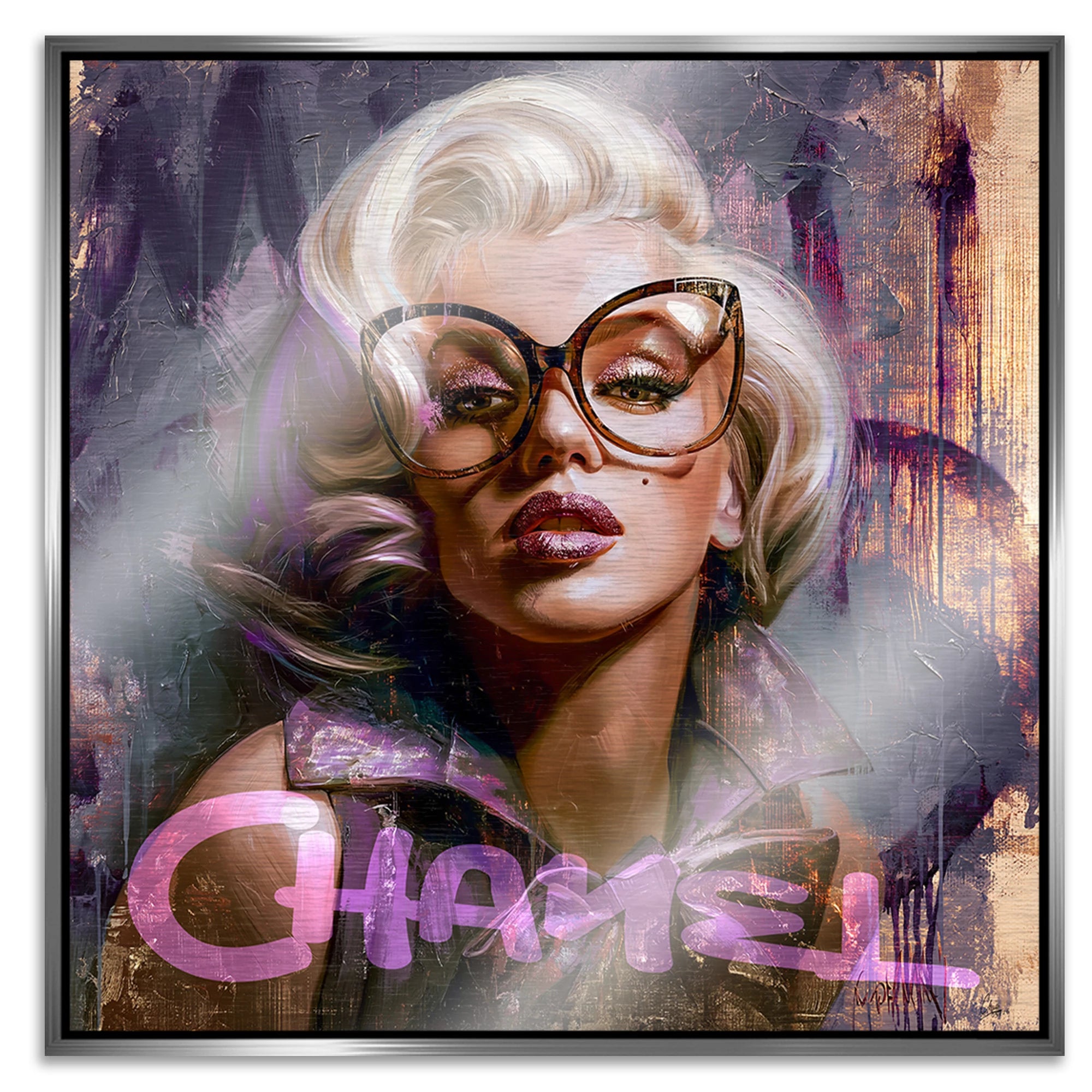 Monroe Chanel Chic Aluminiumbild gebürstet