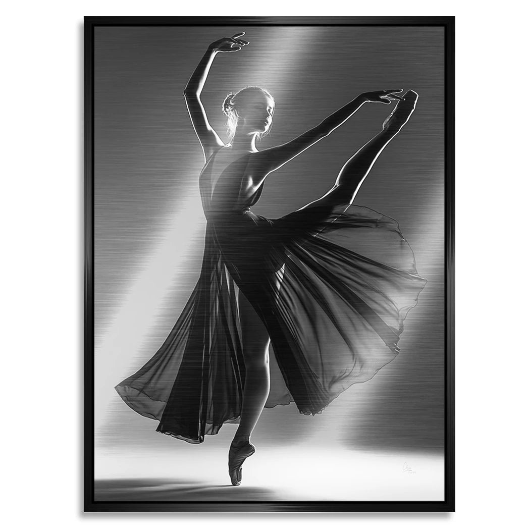 Ballerina Schattenpoesie Aluminiumbild gebürstet