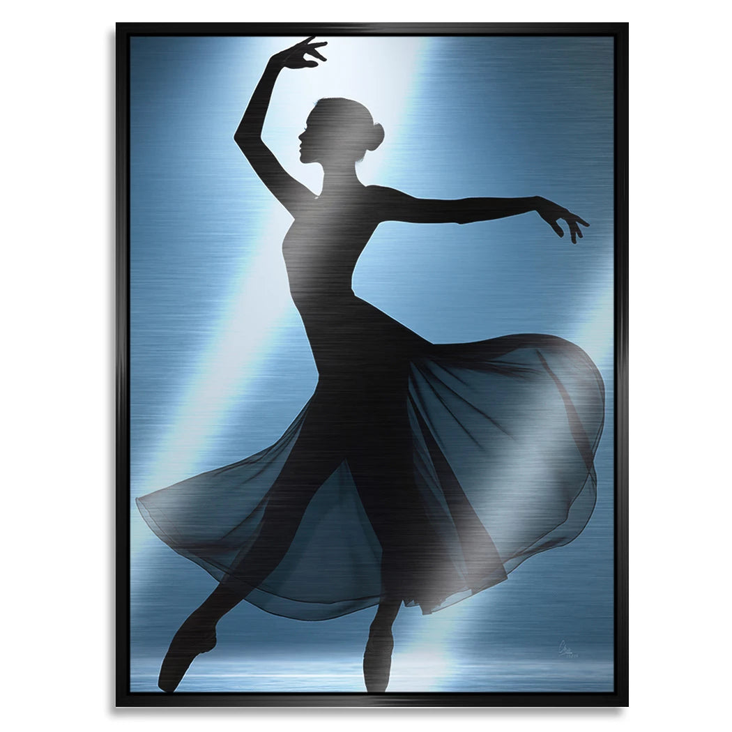 Ballerina Lichttanz Aluminiumbild gebürstet