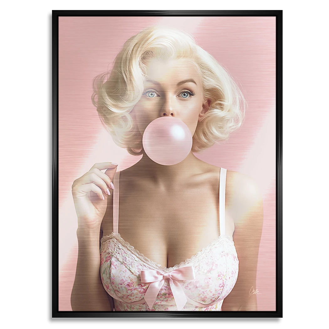 Marilyn Bubblegum Aluminiumbild gebürstet