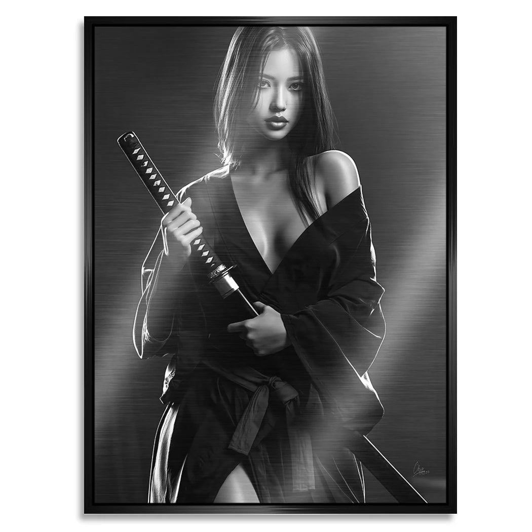 Katana Goddess Aluminiumbild gebürstet