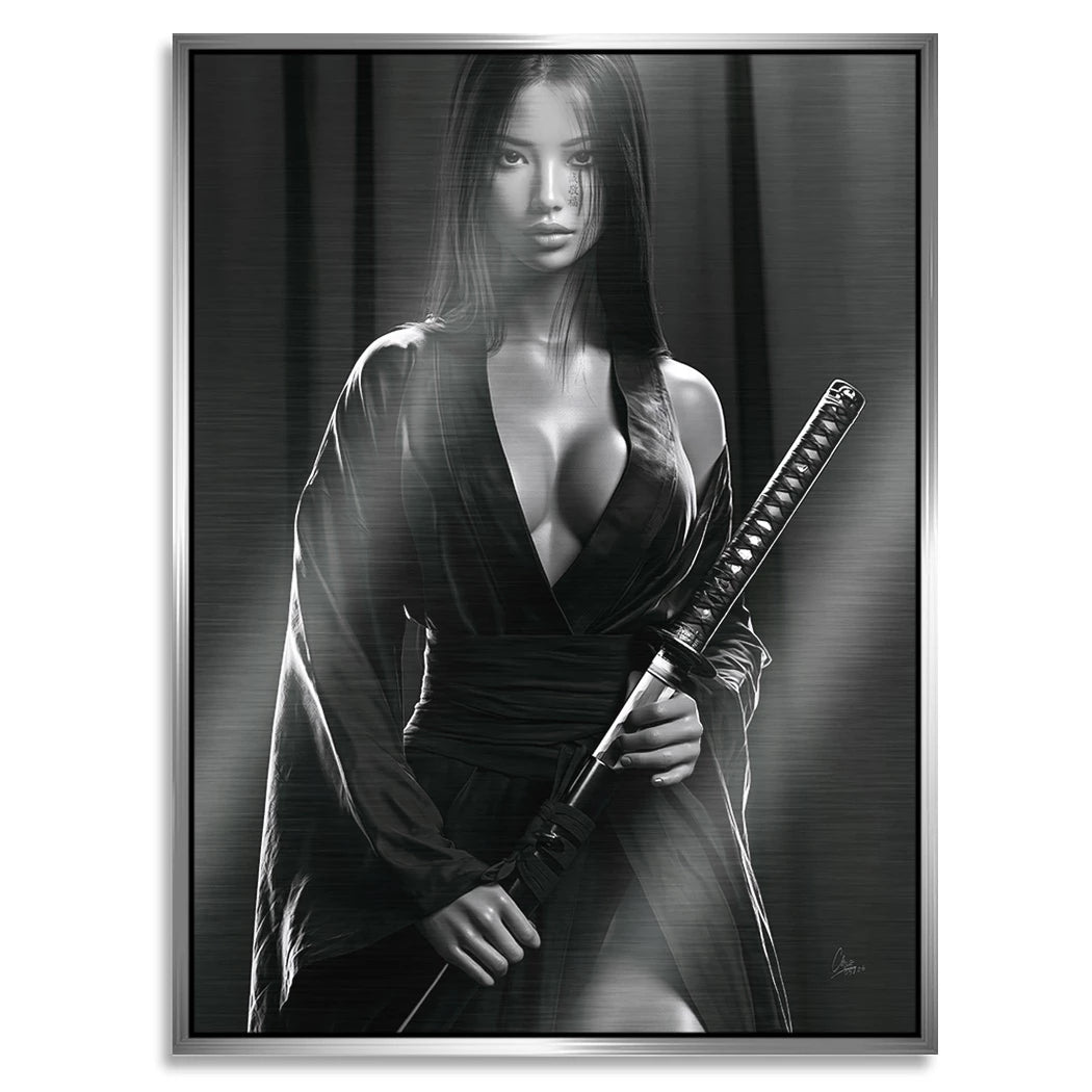 Samurai Lady Aluminiumbild gebürstet