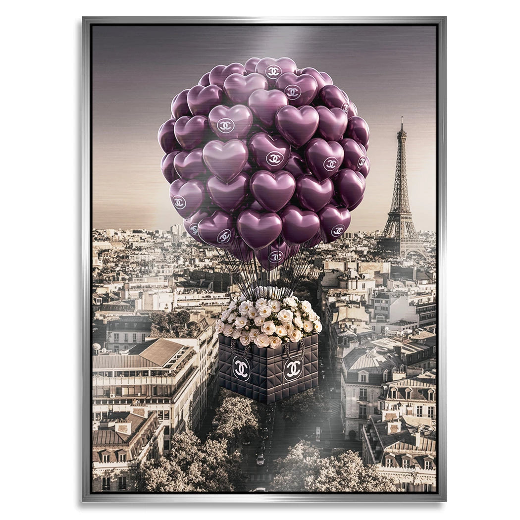 Chanel Ballons Aluminiumbild gebürstet