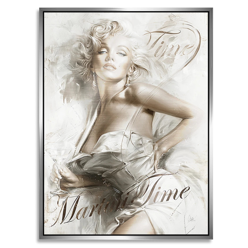 Marilyn Monroe Martini Time Aluminiumbild gebürstet