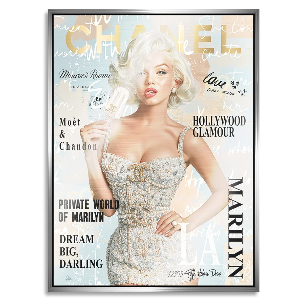 Marilyn Eis Glamour Aluminiumbild gebürstet