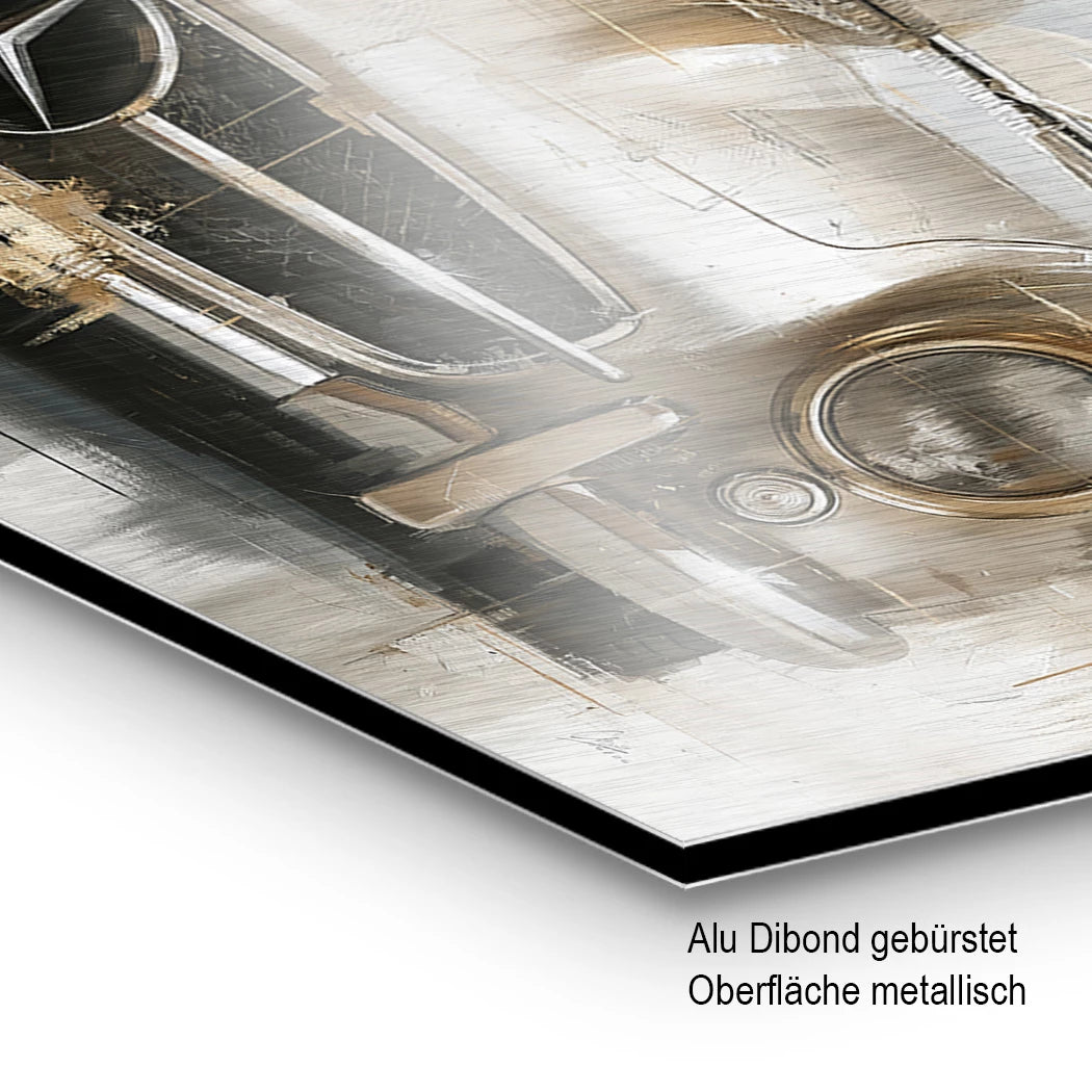 Mercedes 300SL Legende Aluminiumbild gebürstet