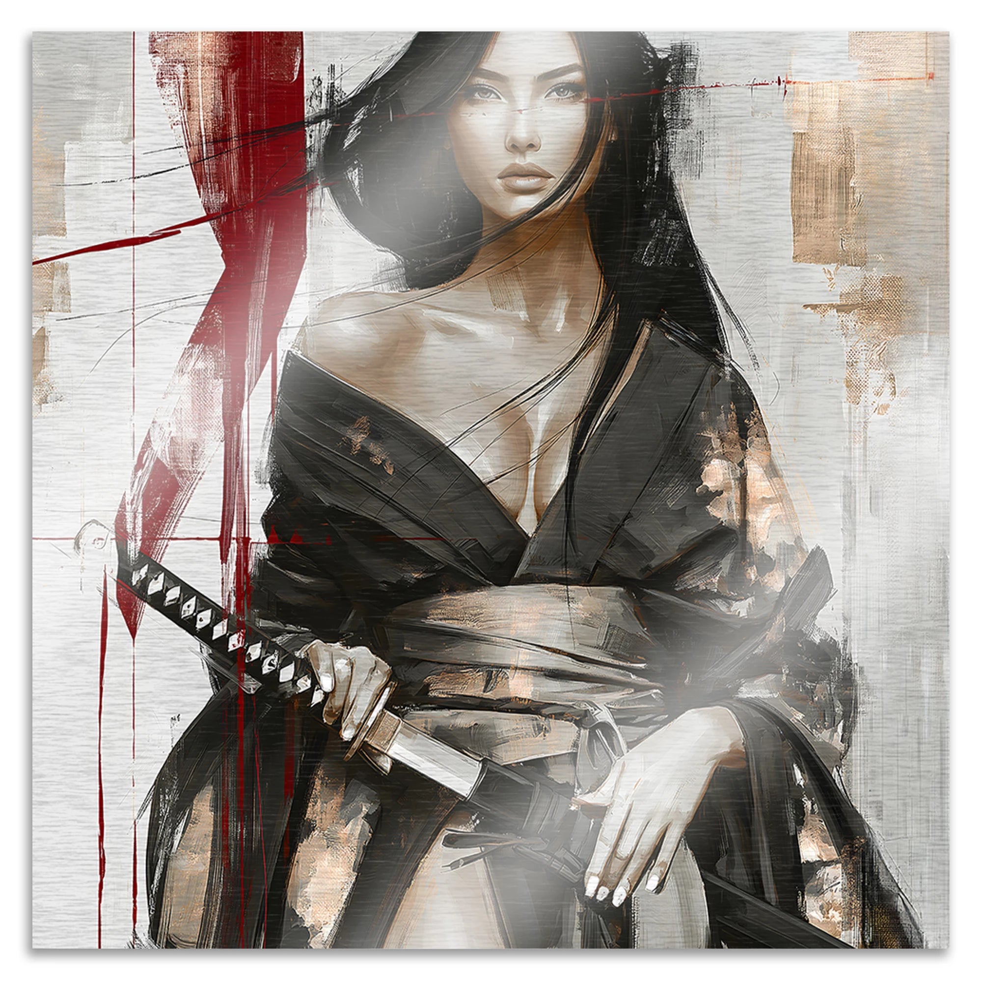 Scarlet Katana Aluminiumbild gebürstet