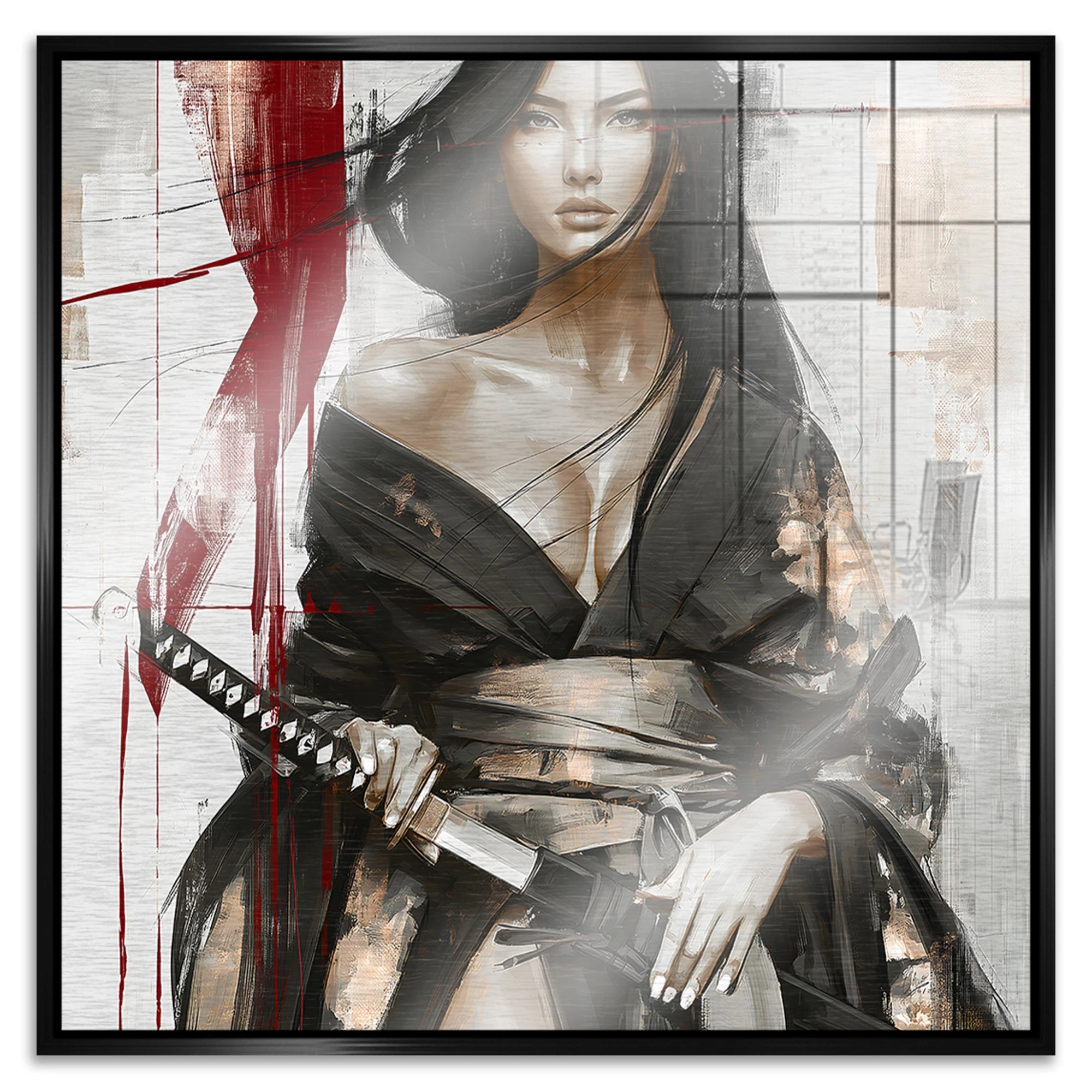 Scarlet Katana Aluminiumbild gebürstet
