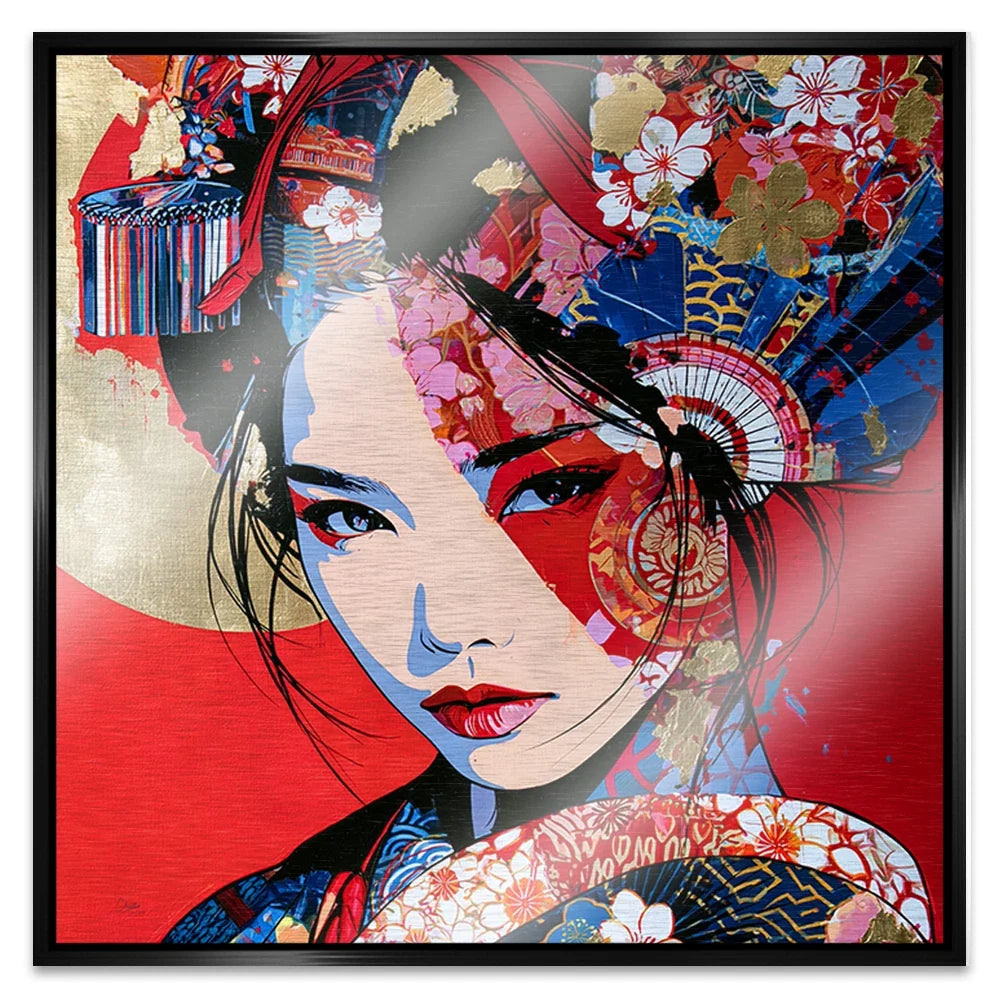 Geisha Rouge Aluminiumbild gebürstet