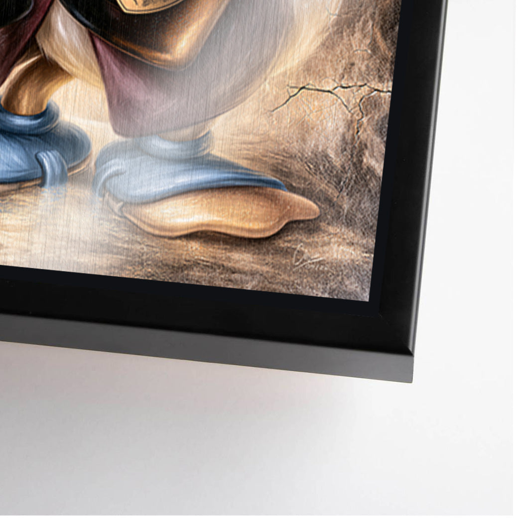 Dagobert Duck Champagner Art Aluminiumbild gebürstet