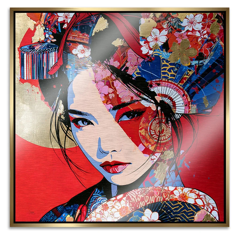 Geisha Rouge Aluminiumbild gebürstet