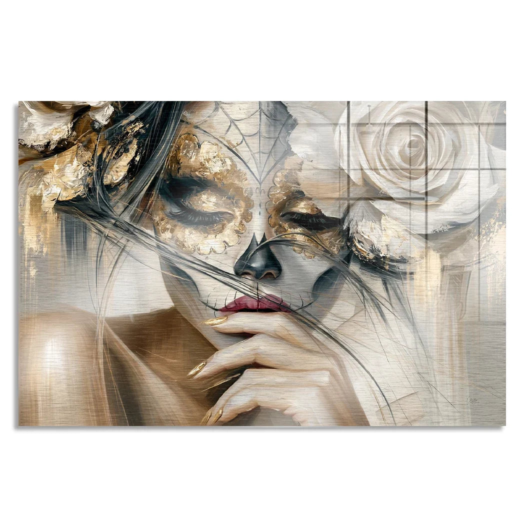La Catrina Golden Silence Aluminiumbild gebürstet