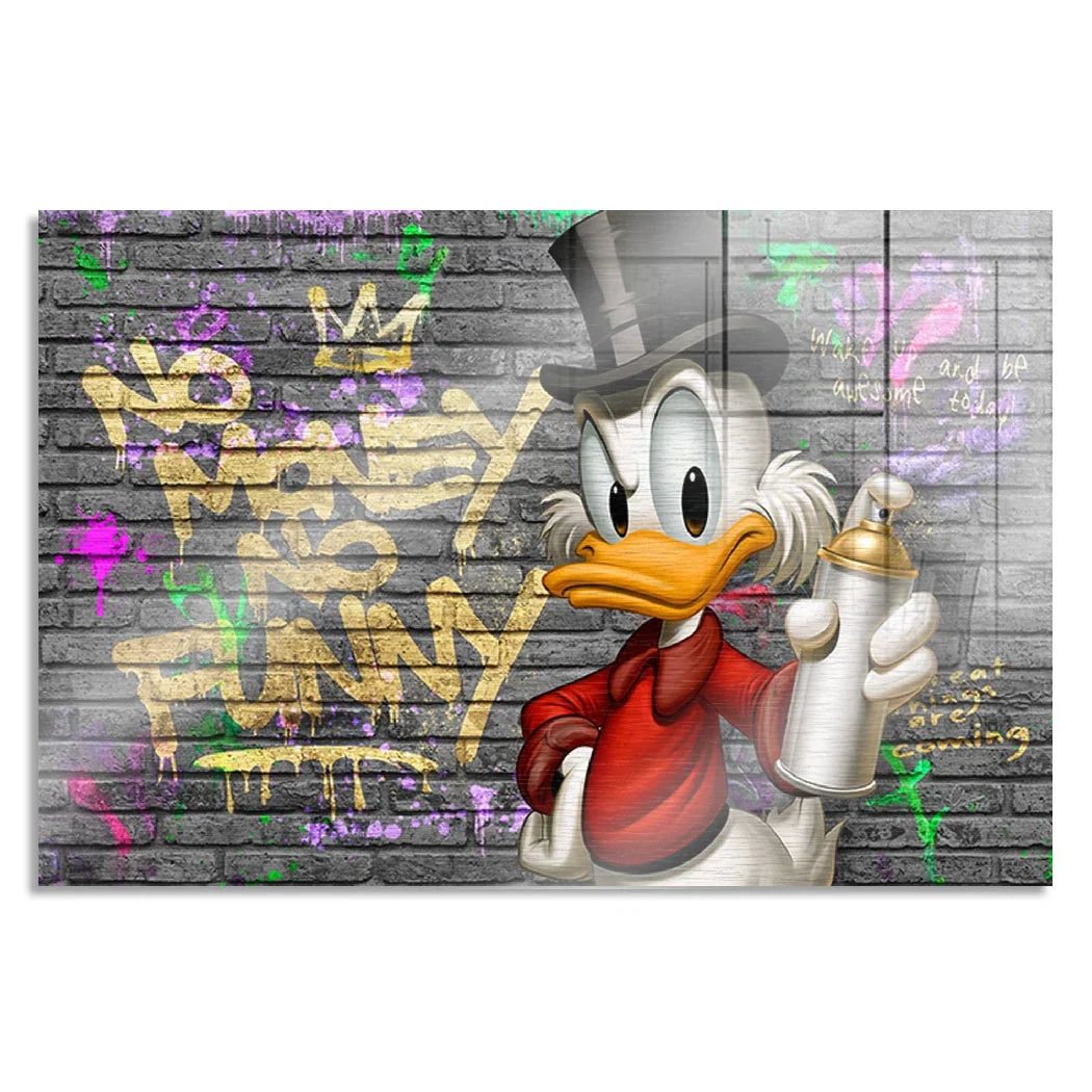 Dagobert Duck Street Money Aluminiumbild gebürstet