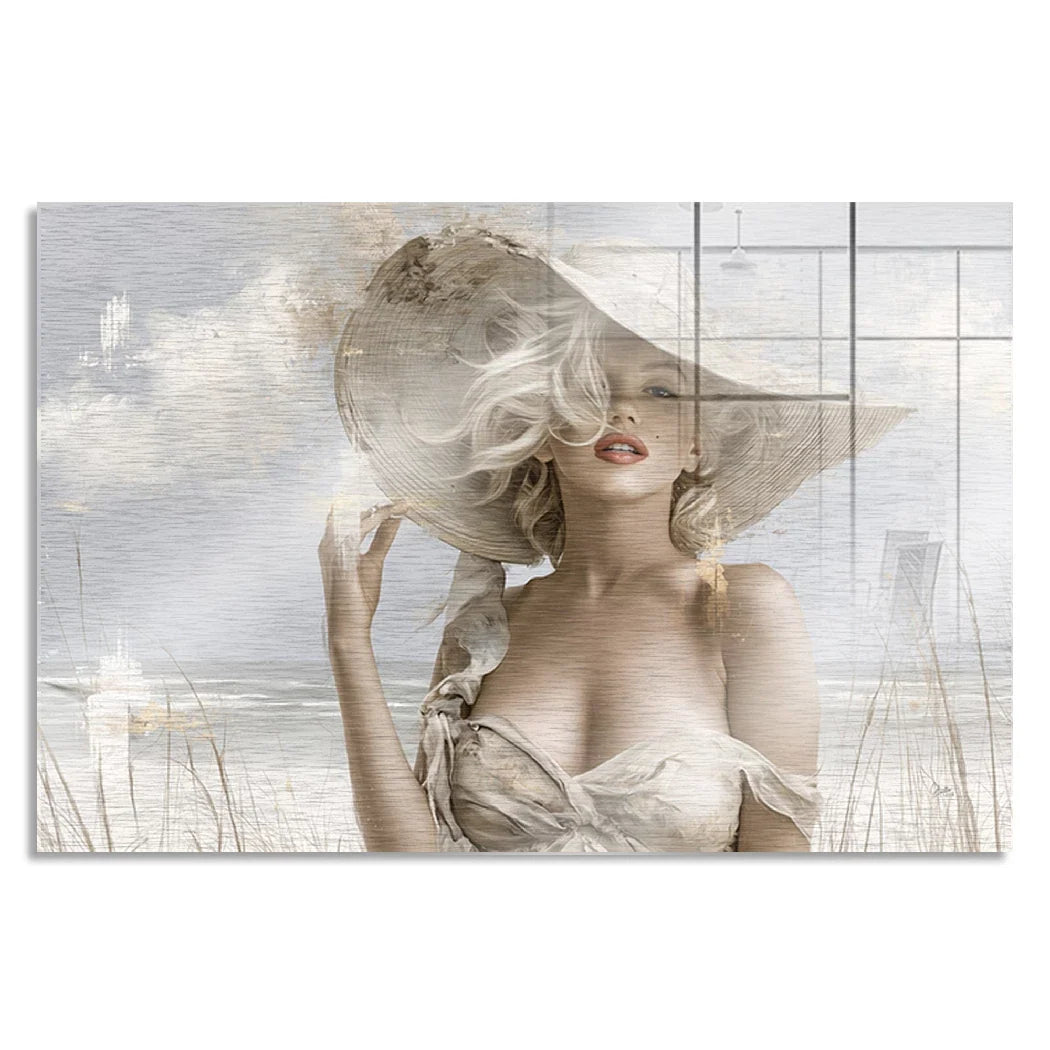 Marilyn Monroe Riviera Aluminiumbild gebürstet