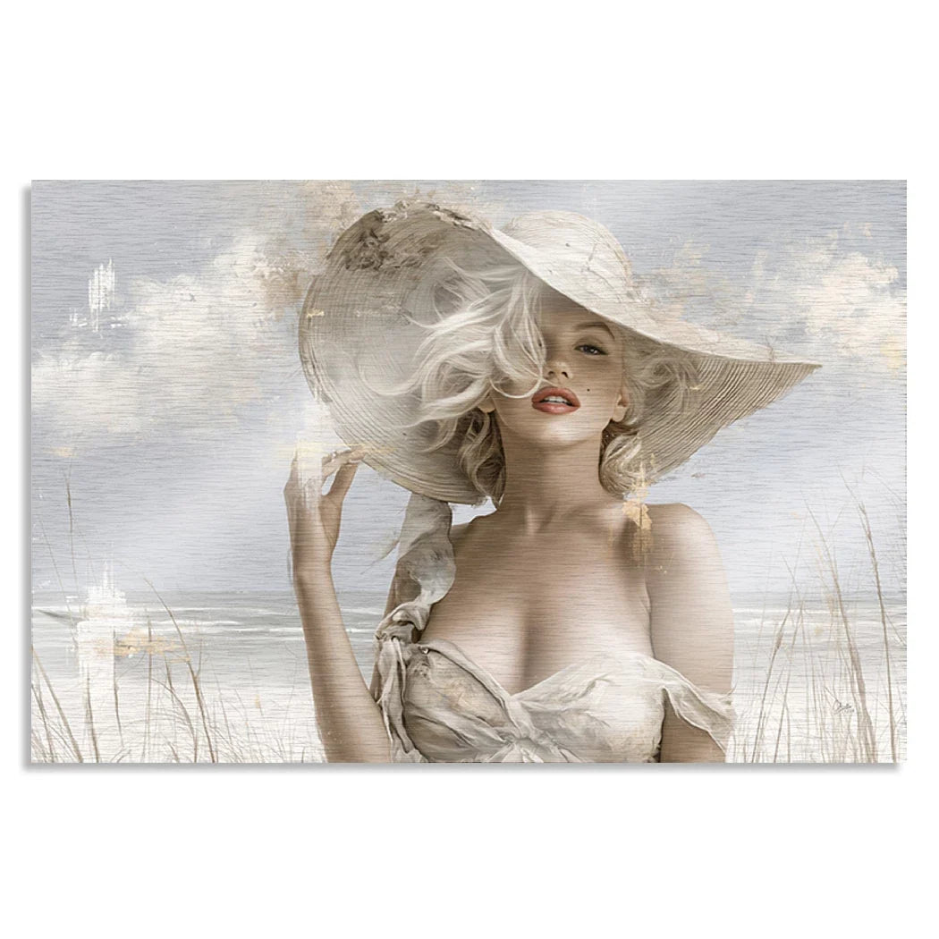 Marilyn Monroe Riviera Aluminiumbild gebürstet