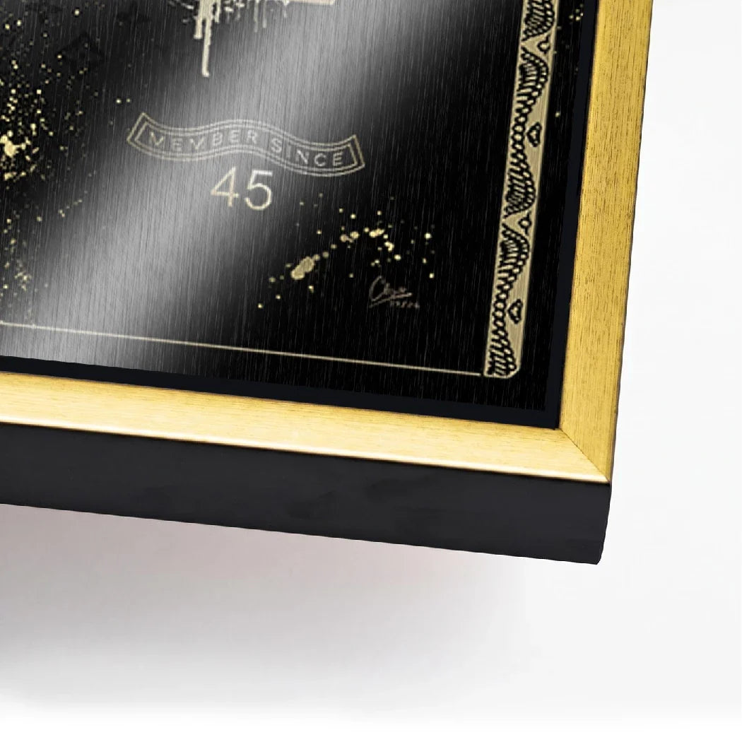 Dagobert Duck Black Amex Aluminiumbild gebürstet