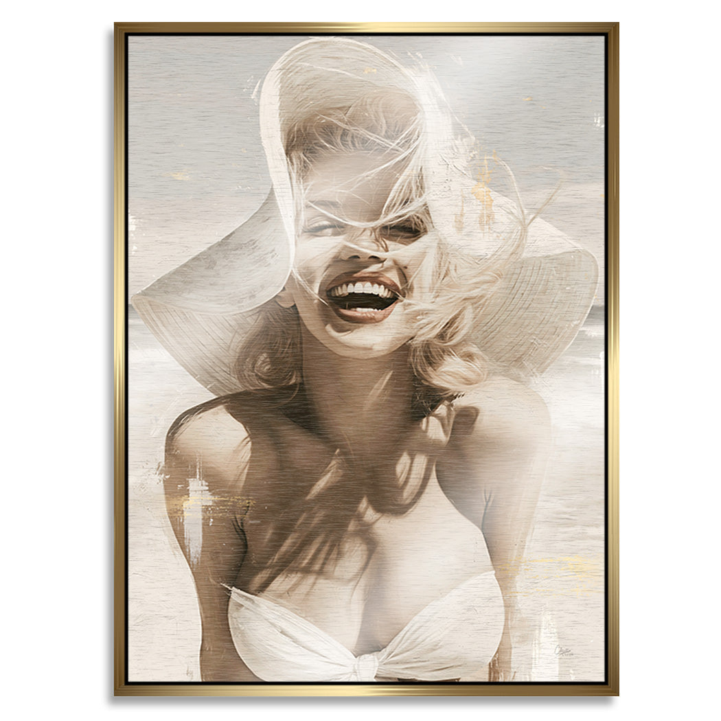 Marilyn Monroe Summer Smile Aluminiumbild gebürstet