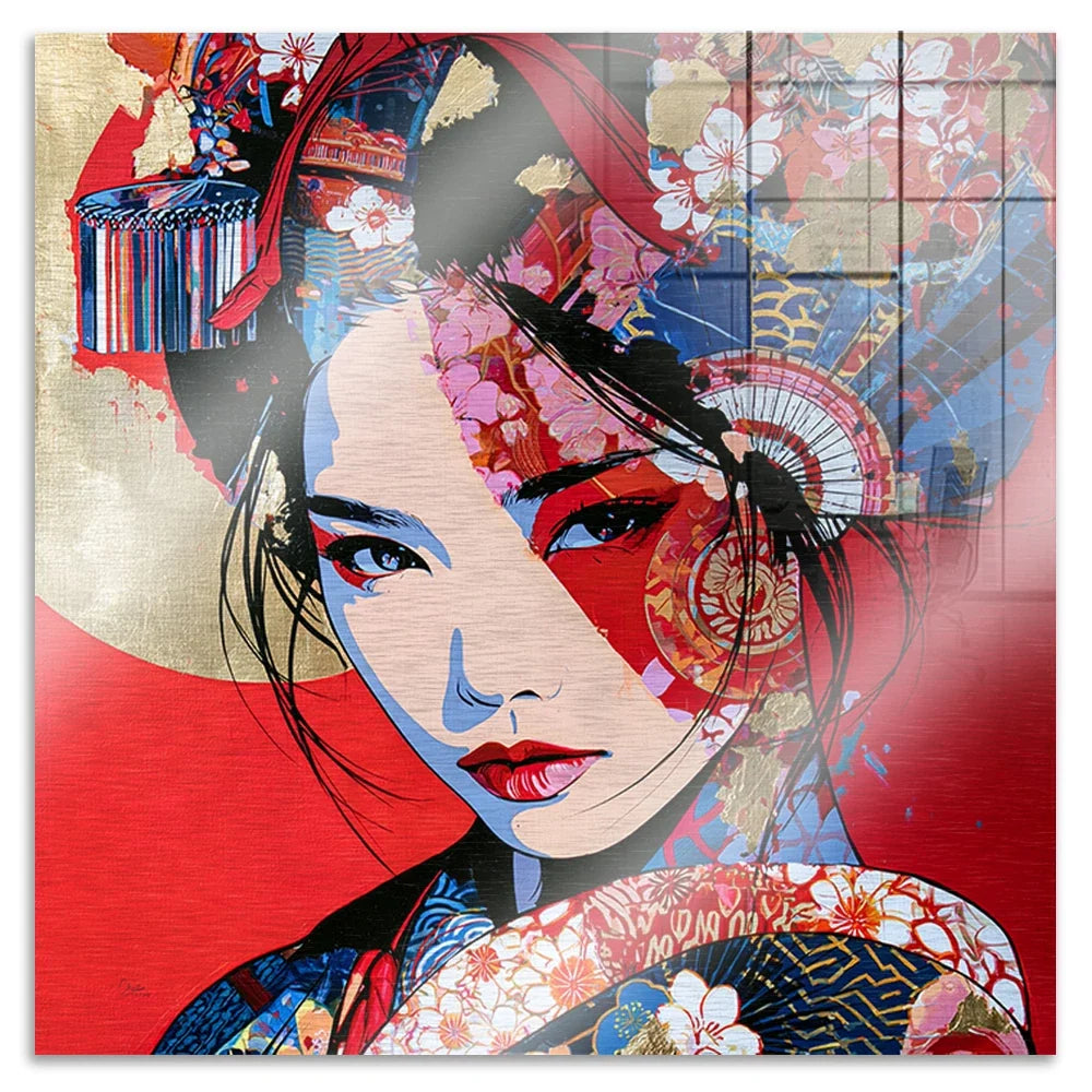 Geisha Rouge Aluminiumbild gebürstet