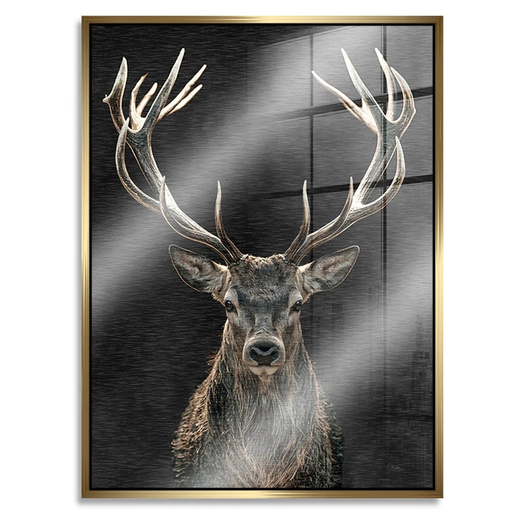 Hirsch Royal Art Aluminiumbild gebürstet