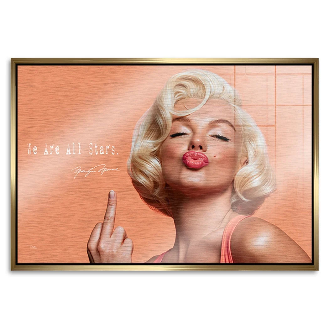 Marilyn Monroe Star Kiss Aluminiumbild gebürstet
