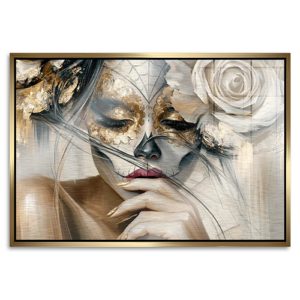 La Catrina Golden Silence Aluminiumbild gebürstet