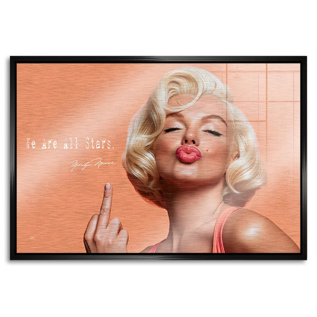 Marilyn Monroe Star Kiss Aluminiumbild gebürstet