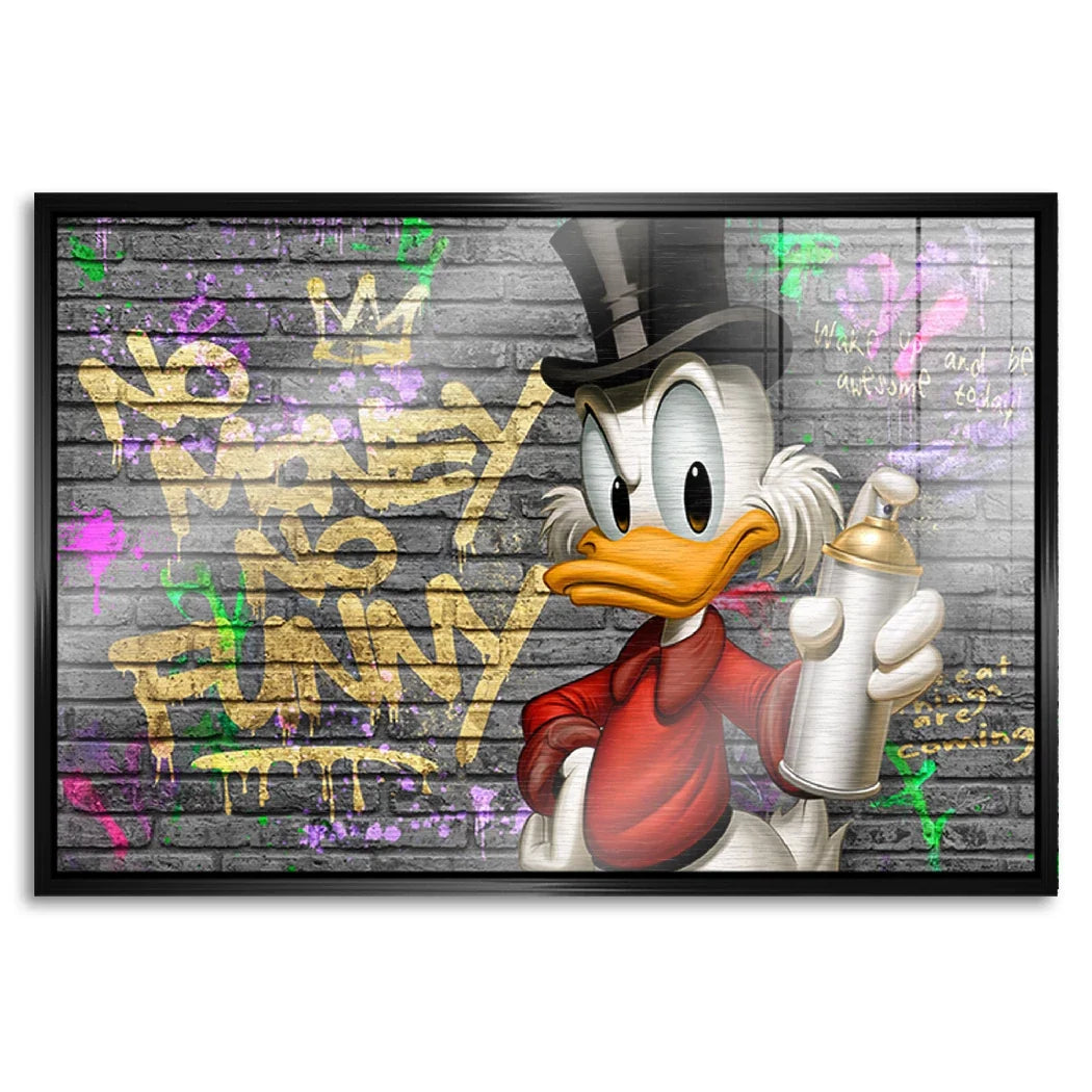 Dagobert Duck Street Money Aluminiumbild gebürstet