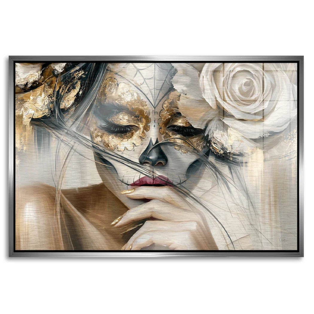 La Catrina Golden Silence Aluminiumbild gebürstet