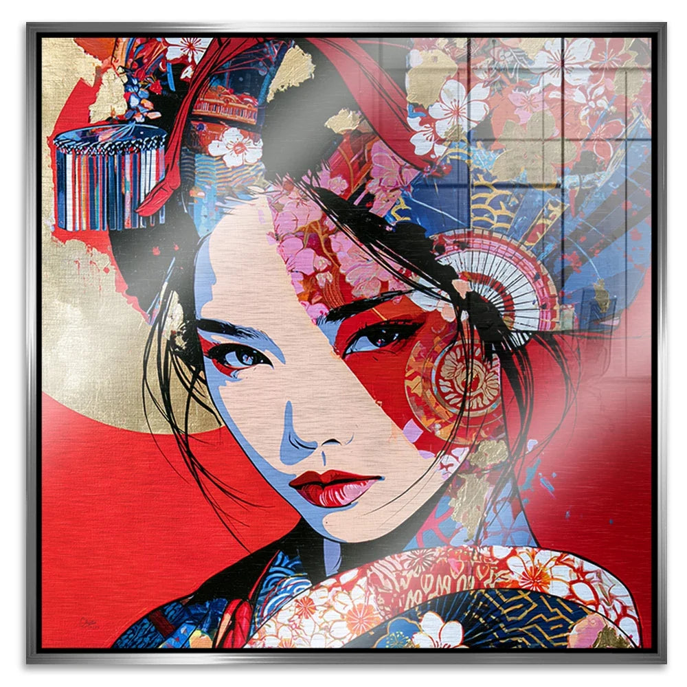Geisha Rouge Aluminiumbild gebürstet