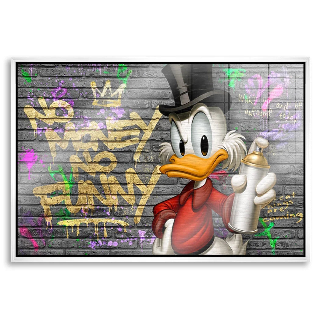 Dagobert Duck Street Money Aluminiumbild gebürstet
