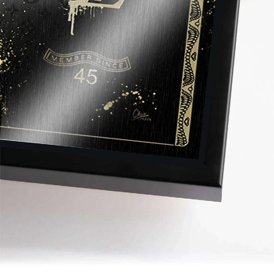 Dagobert Duck Black Amex Aluminiumbild gebürstet