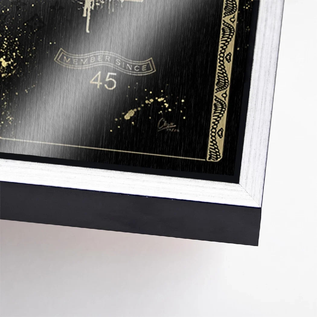 Dagobert Duck Black Amex Aluminiumbild gebürstet