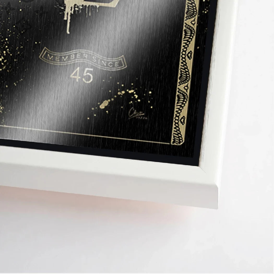 Dagobert Duck Black Amex Aluminiumbild gebürstet