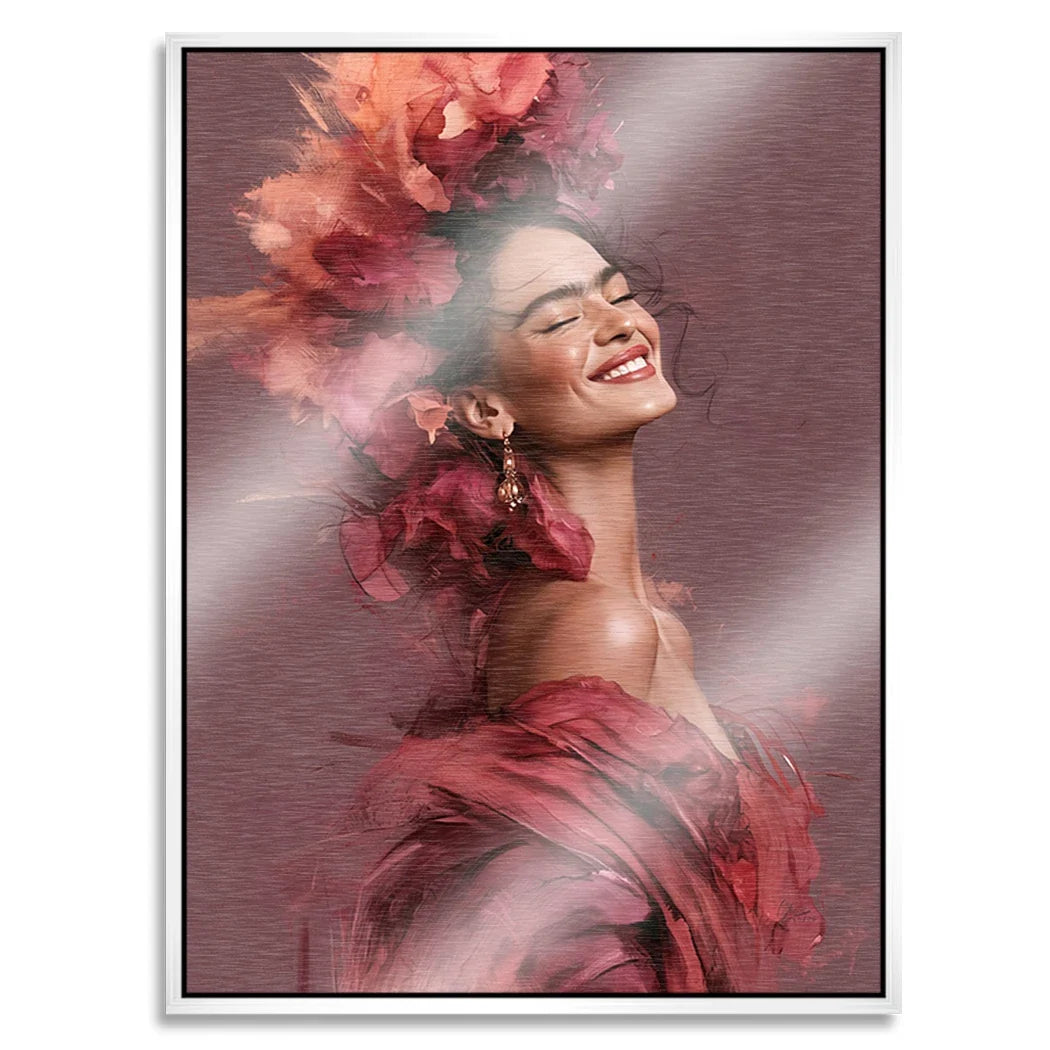Frida Kahlo Rosenrausch Aluminiumbild gebürstet