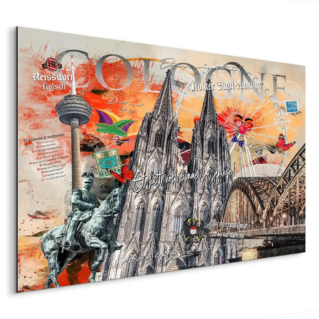 Köln City Pop Art AluDibond Bild INGALERIE