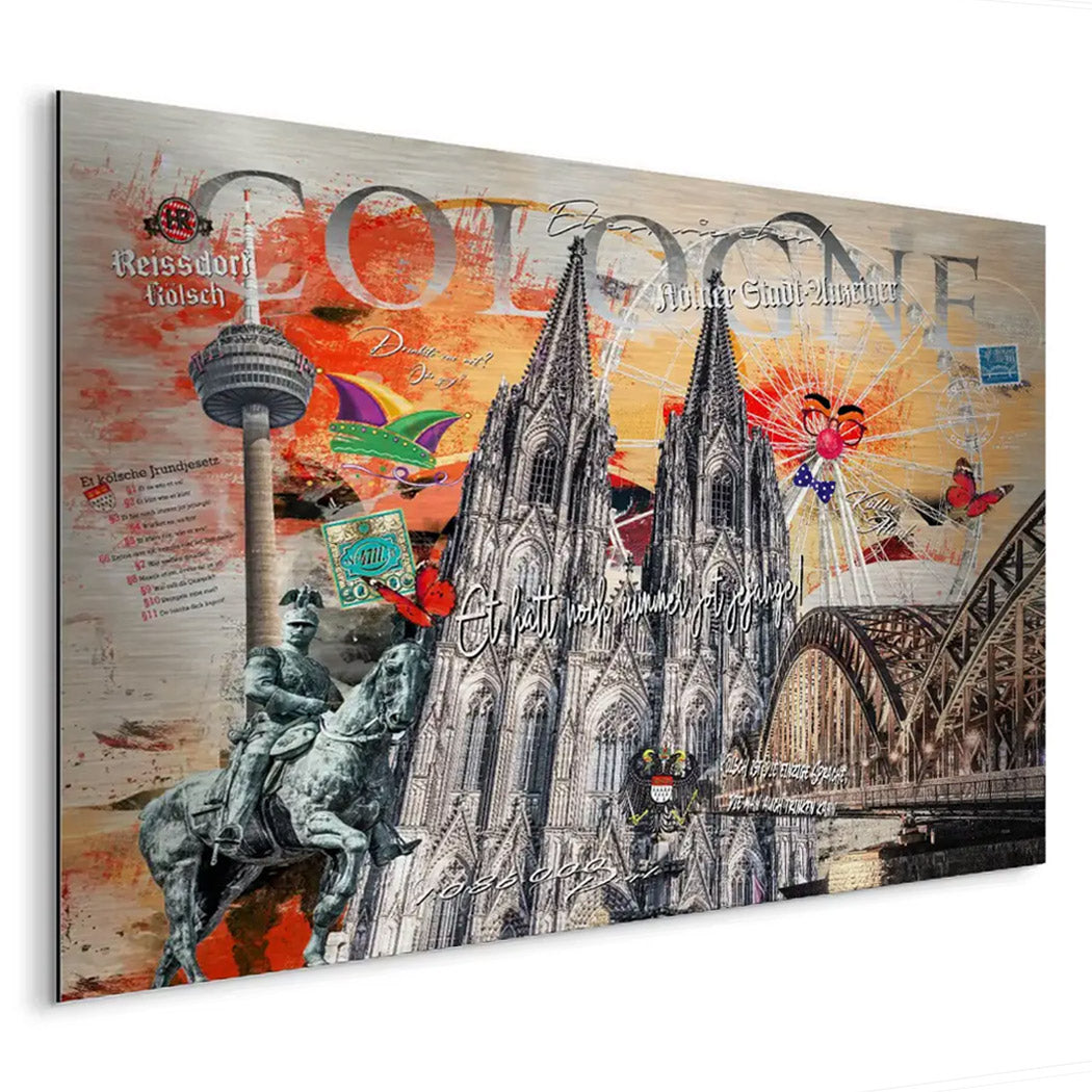 Köln City Pop Art AluDibond Gebürstet INGALERIE