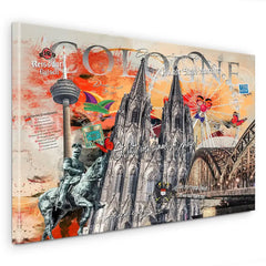 Köln City Pop Art Leinwand Bild
