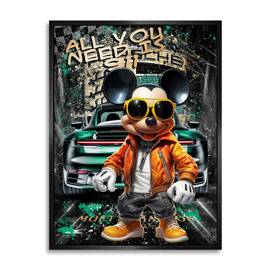 Micky Need Porsche Pop Art AluDibond Bild INGALERIE
