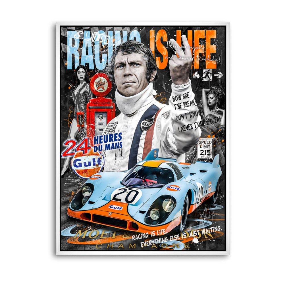 Steve Porsche Racing Leinwand Bild INGALERIE