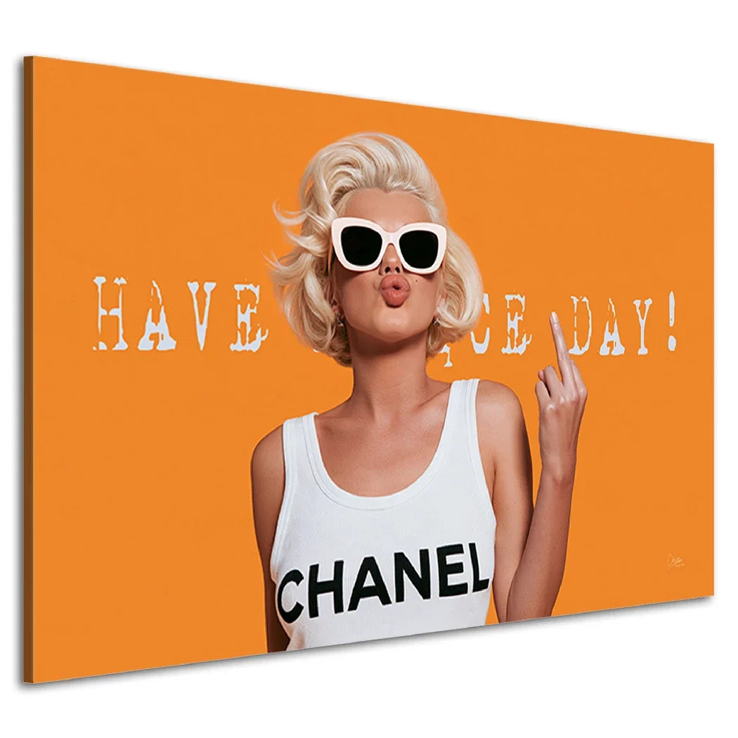 Marilyn Monroe Orange Kiss Leinwand Bild