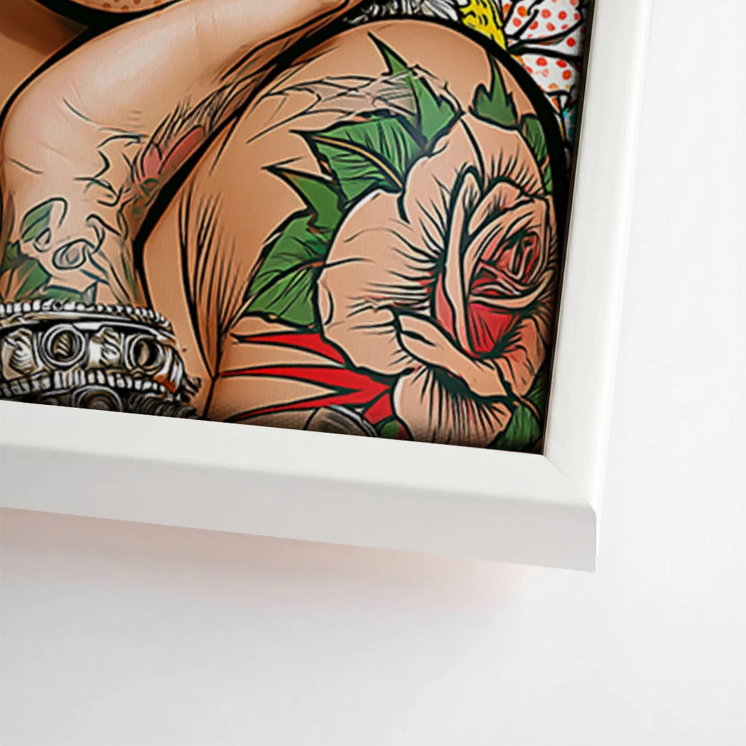 Frida Kahlo Rose Pop Art Leinwand Bild