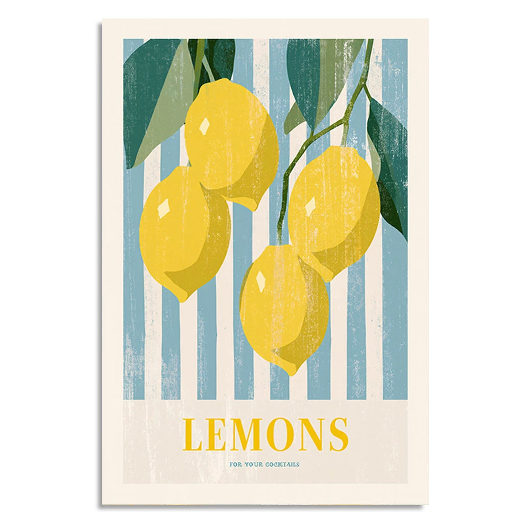 Lemons Cocktail Leinwand Bild