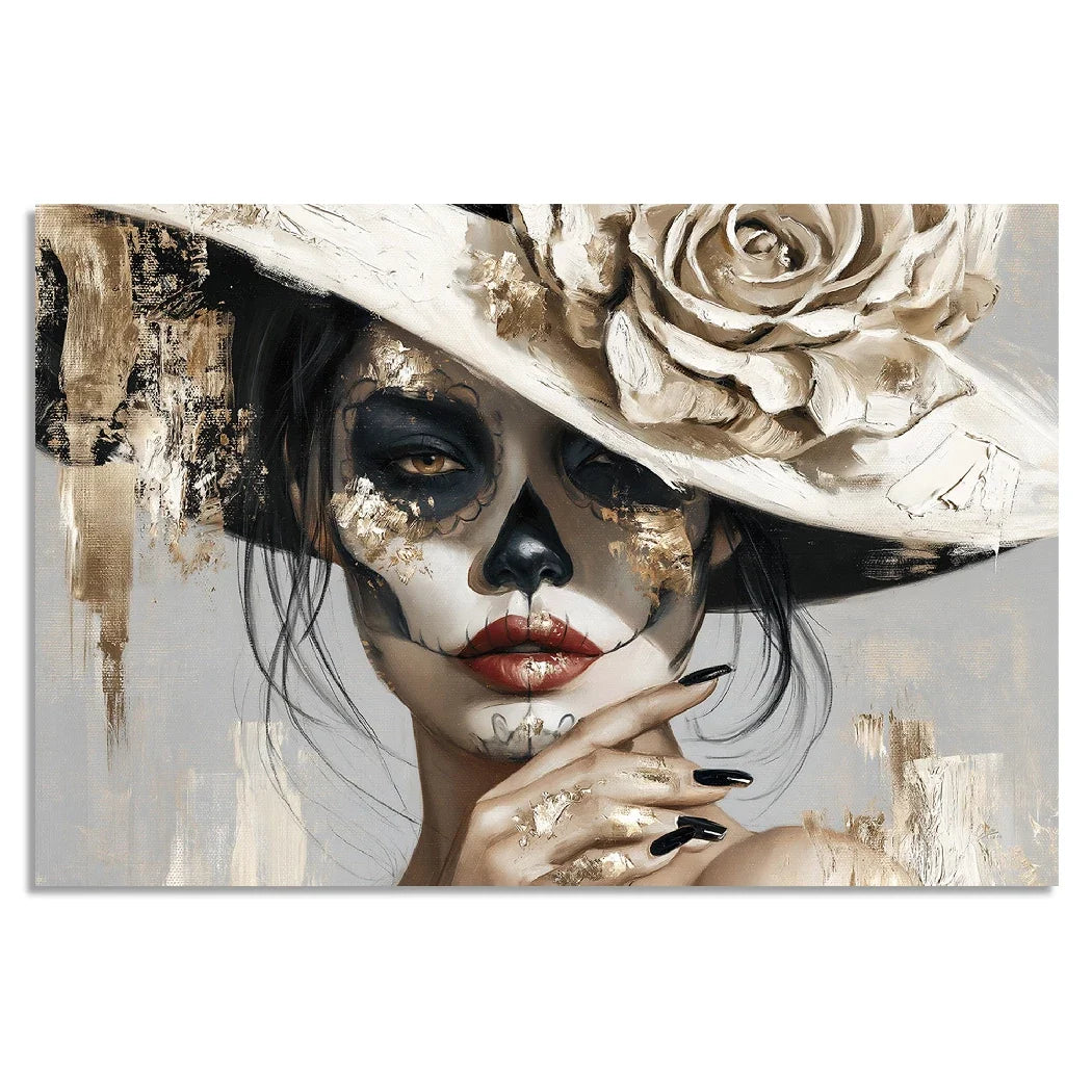 La Catrina Golden Rose Leinwand Bild